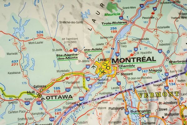 Montreal on Canada map