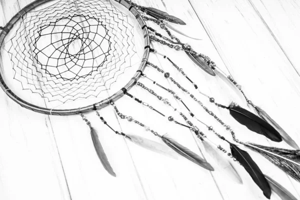 Dream Catcher Wooden Background — Stock Photo, Image