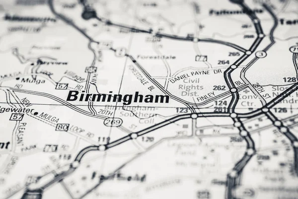 Birmingham Fundo Mapa Dos Eua — Fotografia de Stock