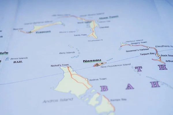 Bahama Kaart Reisachtergrond — Stockfoto