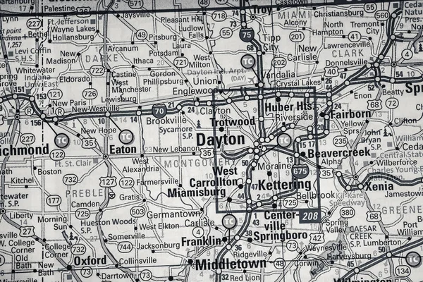 Dayton Auf Der Landkarte Der Usa — Stockfoto