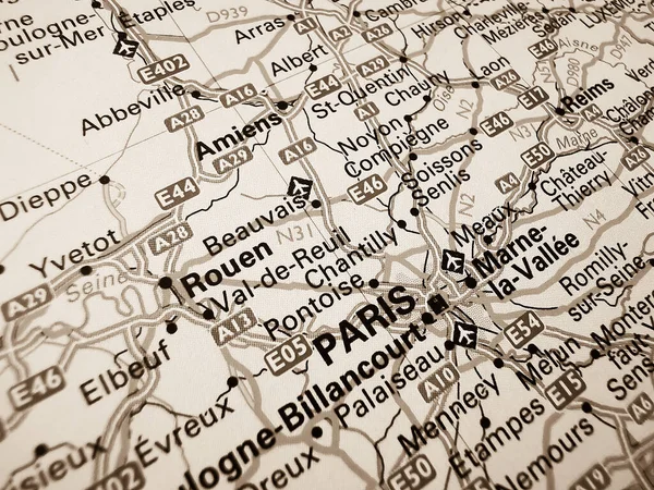 Paris Road Map Europe — Stock Photo, Image