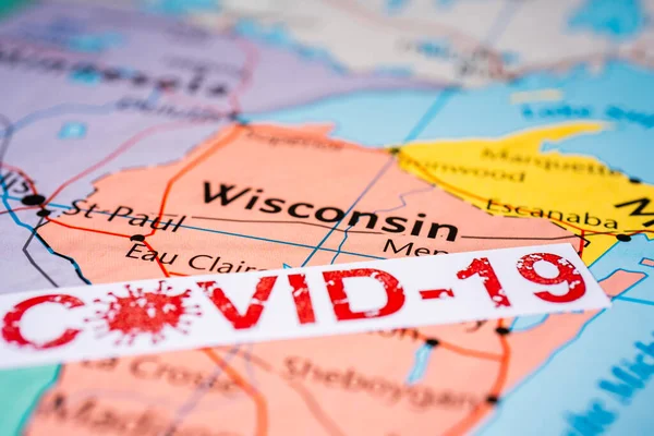 Wisconsin State Covid Quarantine Background — Stock Photo, Image