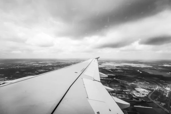 Blick Aus Dem Flugzeugfenster Flügel — Stockfoto