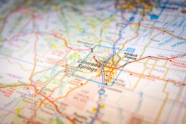 Colorado Springs Eua Mapa Viagem Fundo — Fotografia de Stock
