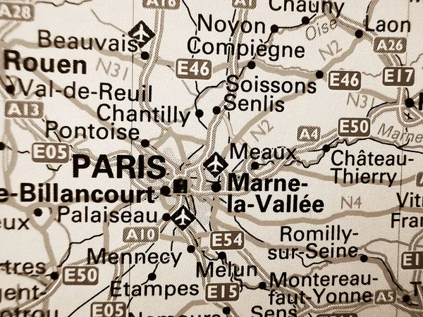 Paris Road Map Europe — Stock Photo, Image