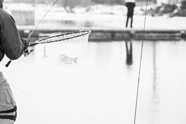 Truite Pêche Fond Sombre — Photo