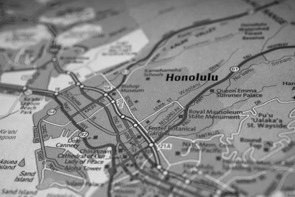 Honolulu Usa Travel Map Background — Stock Photo, Image