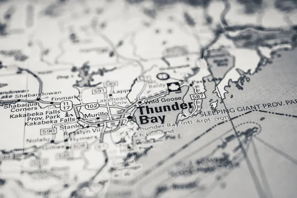 Thunder Bay Kanada Seyahat Haritasında — Stok fotoğraf