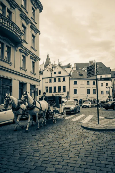 Ruas Bonitas Arquitetura Outono Praga — Fotografia de Stock