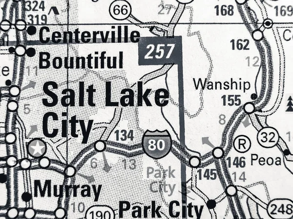 Salt Lake City Usa Mapa Fondo — Foto de Stock