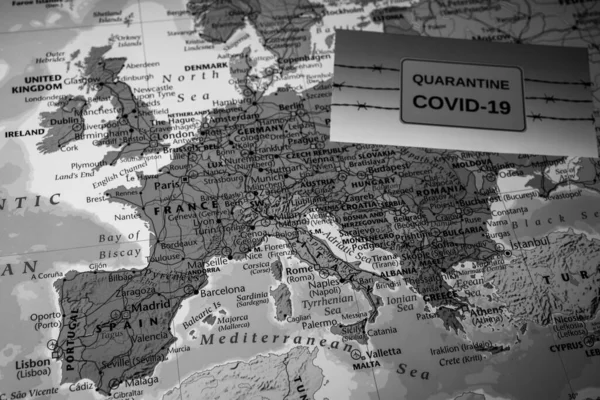 Europe Map Coronavirus Covid Quarantine — Stock Photo, Image