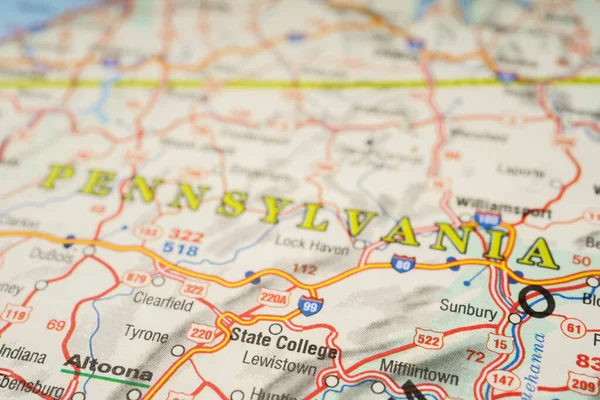 Pennsylvania on the map