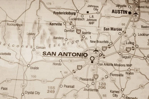 San Antonio Usa Mapa Antecedentes —  Fotos de Stock