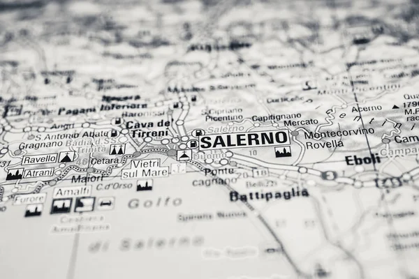 Salerno Italy Travel Map — Stock Photo, Image