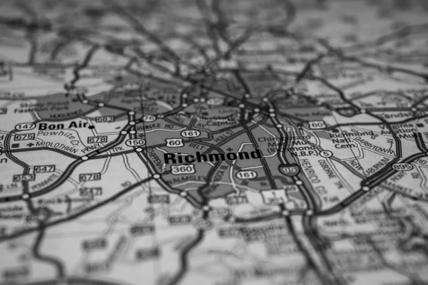 Richmond Eua Mapa Viagem Fundo — Fotografia de Stock