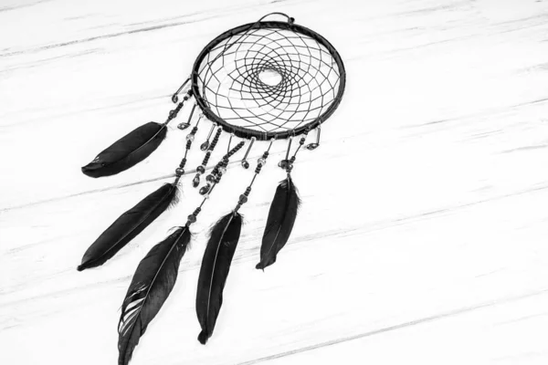 Dream Catcher Wooden Background — Stock Photo, Image