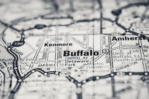 Buffalo Tle Mapy Usa — Zdjęcie stockowe