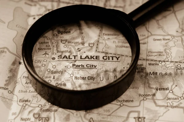 Salt Lake City Sur Carte — Photo