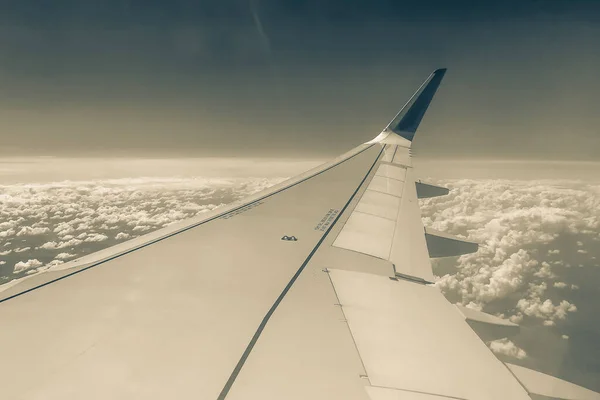 Vista Desde Ventana Del Avión Ala —  Fotos de Stock