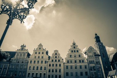 Wroclaw 'ın güzel, resimsi merkezi