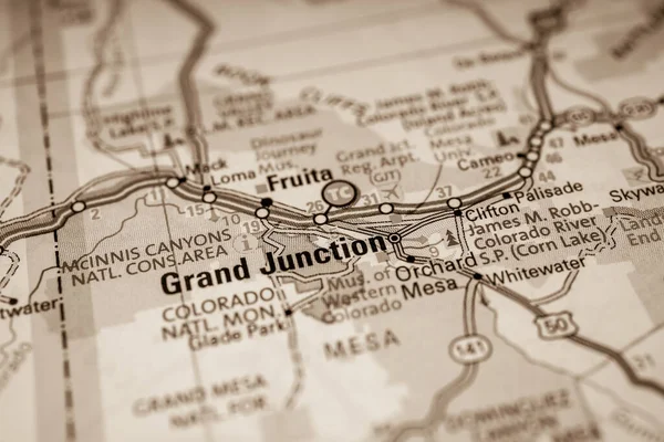 Grand Junction Usa Map Travel Background — Stock Photo, Image