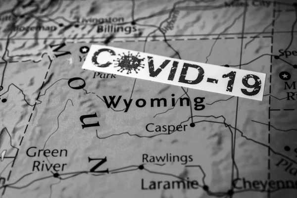 Wyoming Estado Covid Quarentena Fundo — Fotografia de Stock