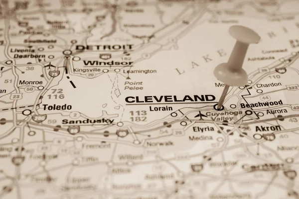 クリーブランドアメリカ地図の背景 — ストック写真
