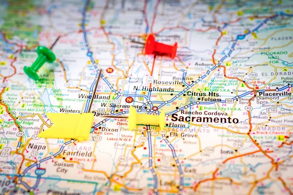 Sacramento Mapa Atlas Información Sobre Viajes — Foto de Stock