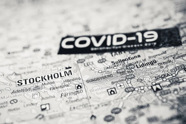 Stockholm Coronavirus Covid Karantänbakgrund — Stockfoto