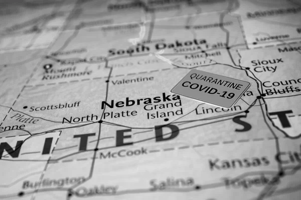 Covid Quarantäne Bundesstaat Nebraska — Stockfoto