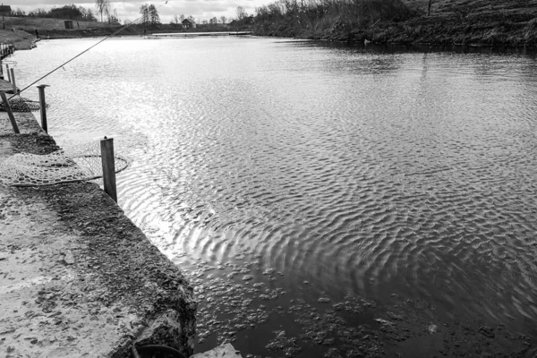 Pêche Repos Rural Contexte Sur Thème Des Loisirs — Photo