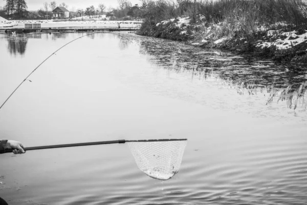 Pesca Alla Trota Sul Lago — Foto Stock