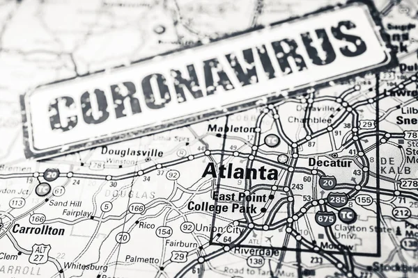 Atlanta Sobre Quarentena Covid Coronavirus — Fotografia de Stock