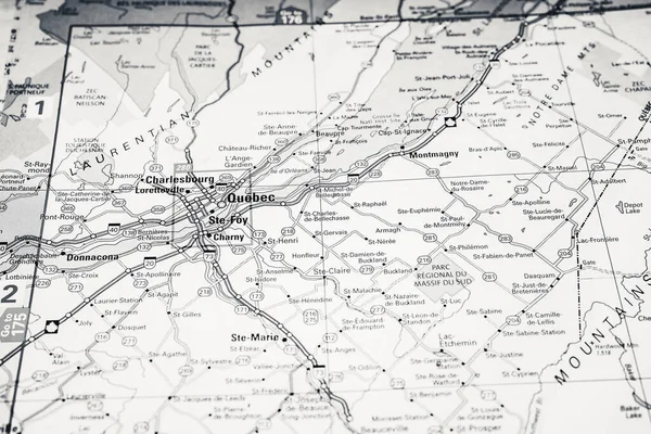 Kanada Seyahat Haritasında Quebec — Stok fotoğraf