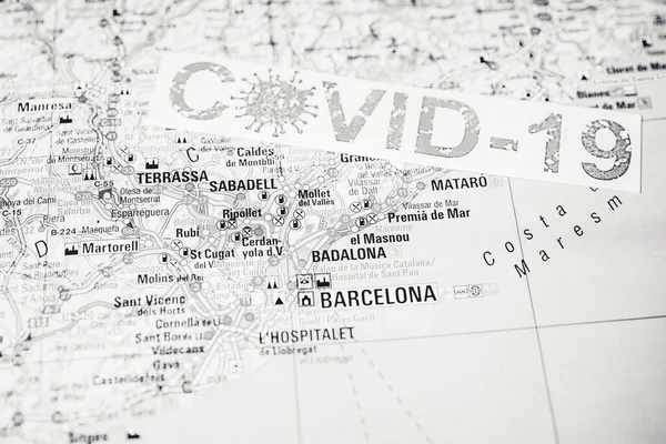 Barcelona Coronavirus Covid Karantén Háttér — Stock Fotó
