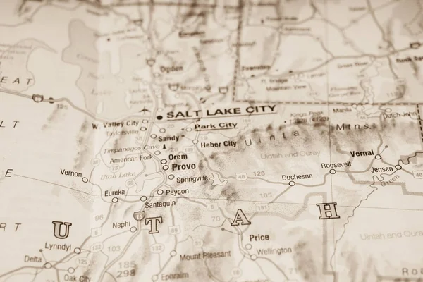 Stato Dello Utah Sulla Mappa — Foto Stock
