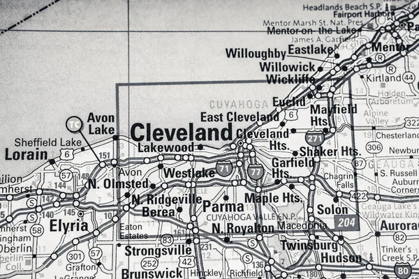 Cleveland Auf Der Usa Karte Reisehintergrund — Stockfoto