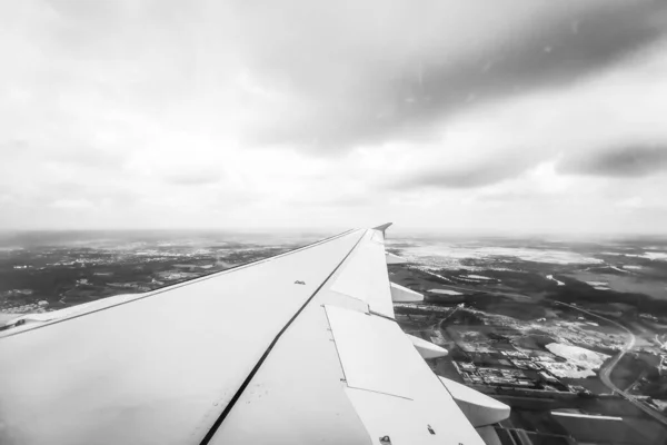 Вид Вікна Літака Крило — стокове фото