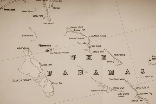 Bahamas Mapa Fundo Viagem — Fotografia de Stock