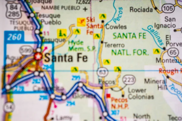 Santa Mapa Usa Fundo Viagens — Fotografia de Stock