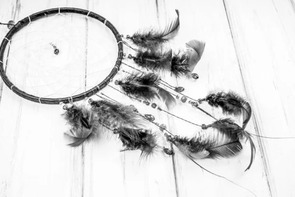 Dreamcatcher Fából Készült Művészeti Háttér — Stock Fotó