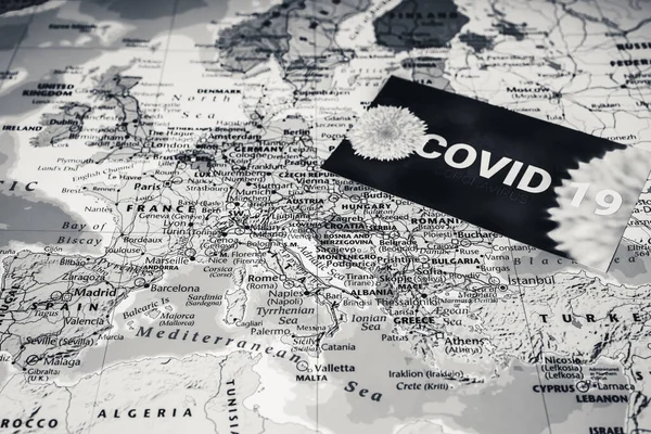 Карта Європи Coronavirus Covid Carantine Background — стокове фото