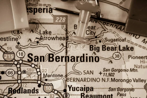 San Bernardino Estados Unidos Mapa Viagens Fundo — Fotografia de Stock