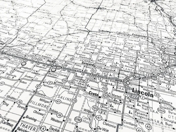 Lincoln Usa Map — Stock Photo, Image