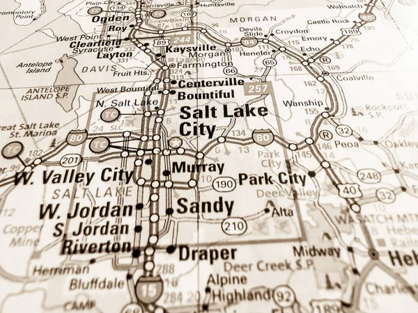 Salt Lake City Usa Mapa Fondo — Foto de Stock