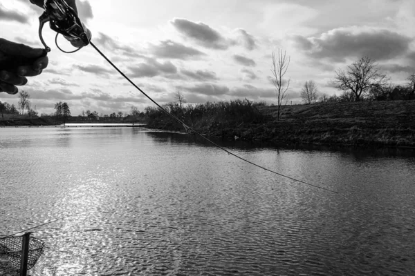 Pesca Descanso Rural Antecedentes Sobre Tema Recreação — Fotografia de Stock