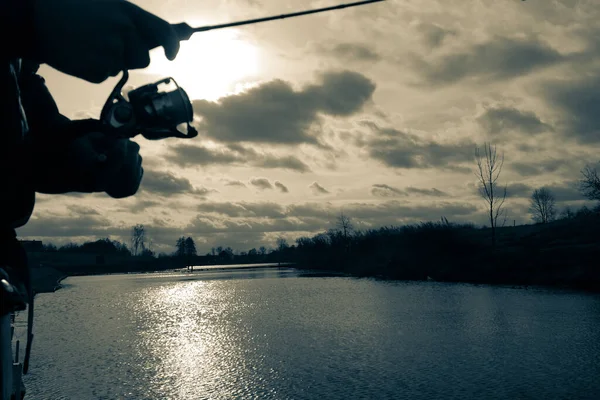 Pesca Descanso Rural Antecedentes Sobre Tema Recreação — Fotografia de Stock