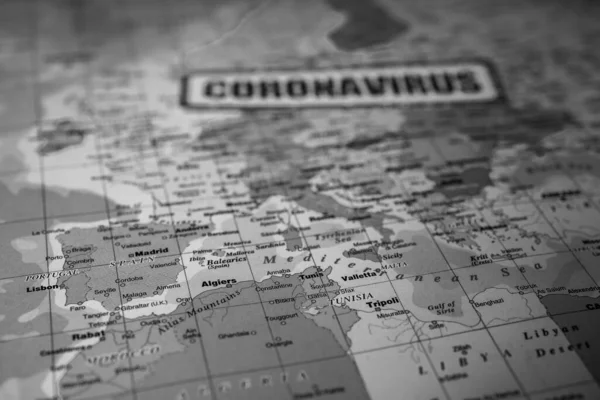 Europa Sobre Coronavirus Covid Peligro — Foto de Stock