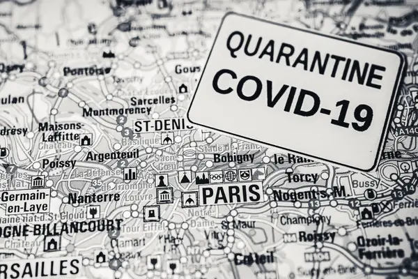 Paris Coronavirus Covid Karantän Bakgrund — Stockfoto